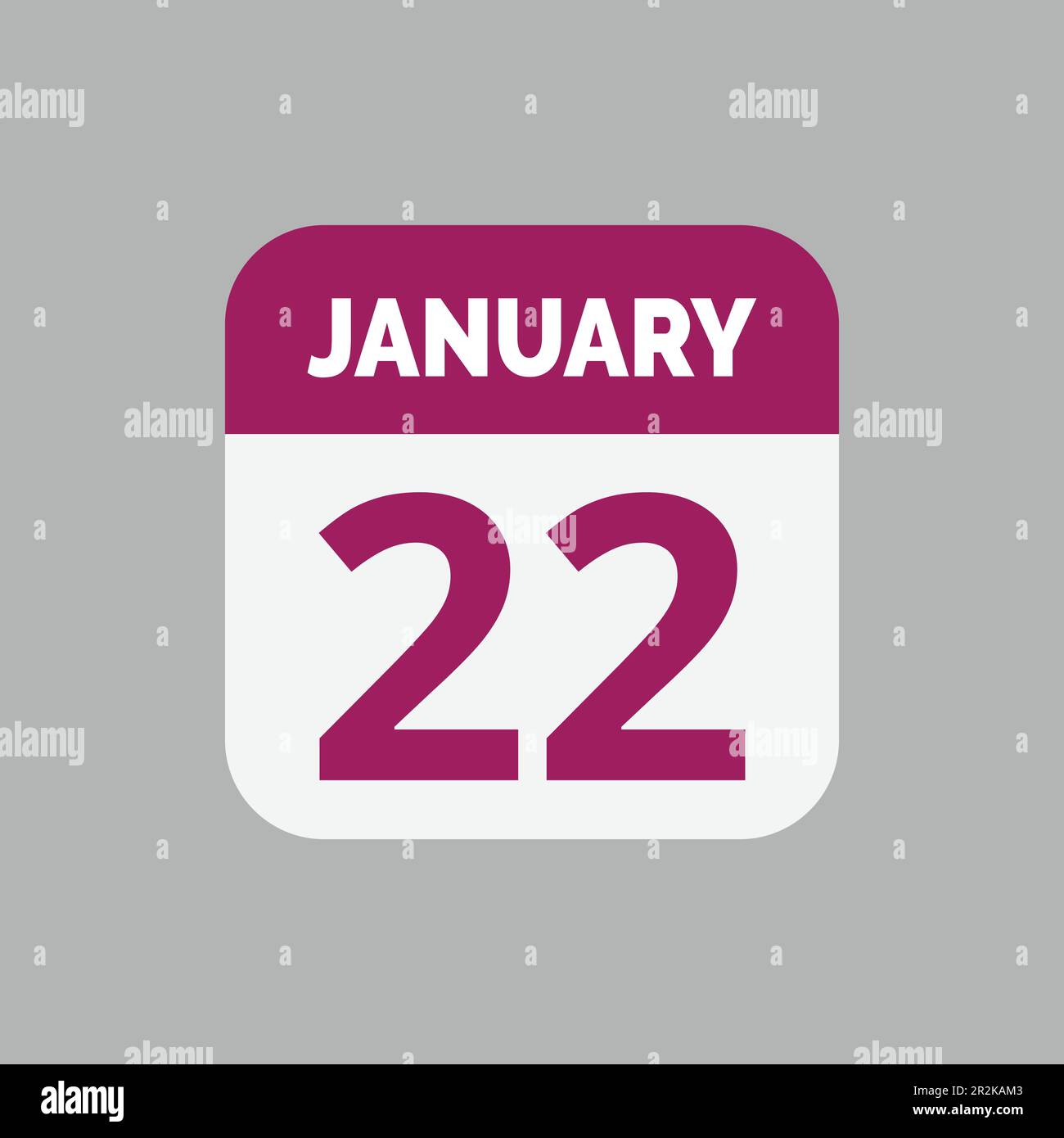 Flat 22 January calendar Icon Stock Vector Stock Vector Image & Art - Alamy