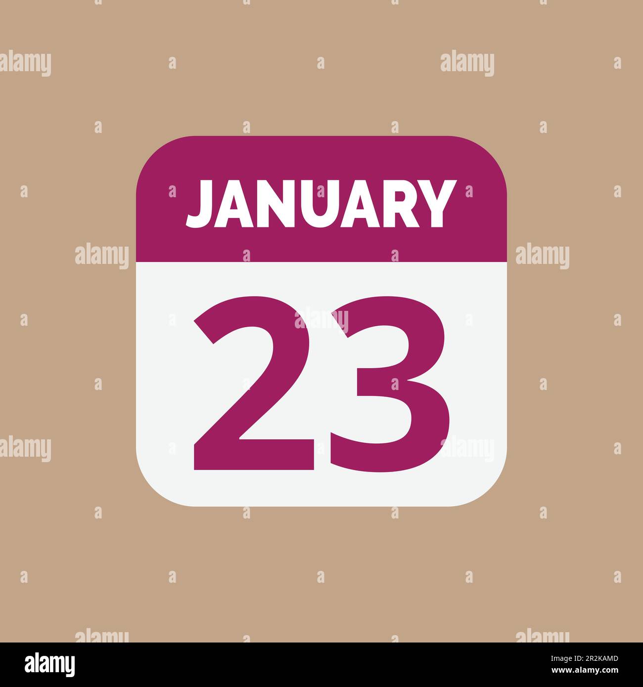 Flat 23 January calendar Icon Stock Vector Stock Vector