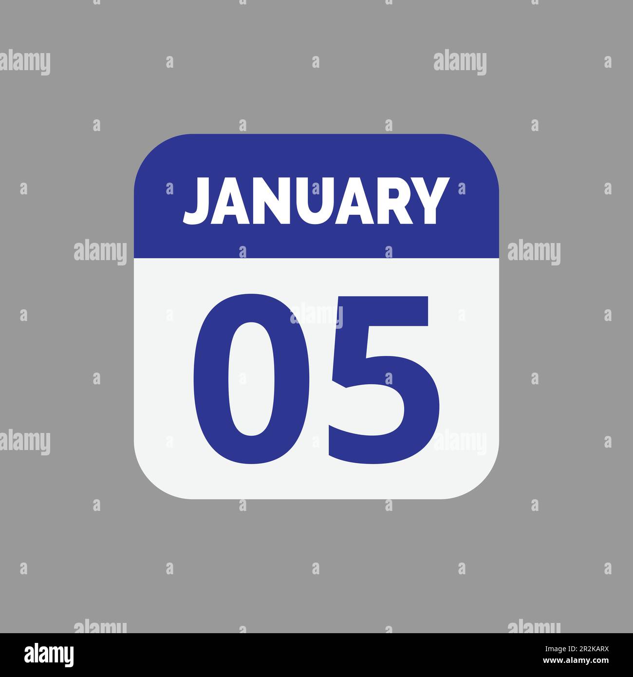 Flat 5 January calendar Icon Stock Vector Stock Vector