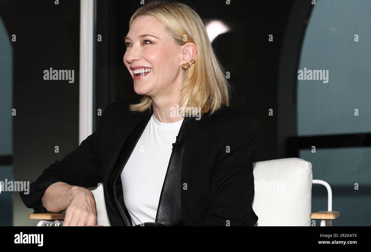 May 20, 2023, Cannes, Cote d'Azur, France: CATE BLANCHETT attends the Kering Women in Motion Talk during the 76th Annual Cannes Film Festival at Palais des Festivals on May 20, 2023 in Cannes, France (Credit Image: © Mickael Chavet/ZUMA Press Wire) EDITORIAL USAGE ONLY! Not for Commercial USAGE! Stock Photo
