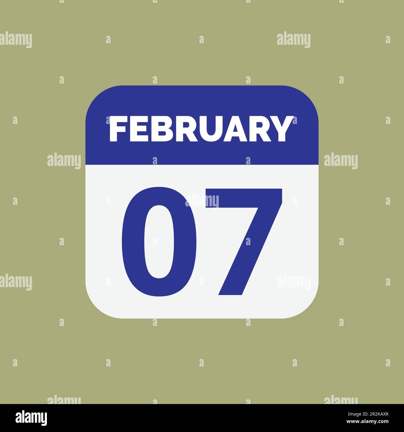 Flat 7 February Calendar Icon Stock Vector Stock Vector Image & Art - Alamy