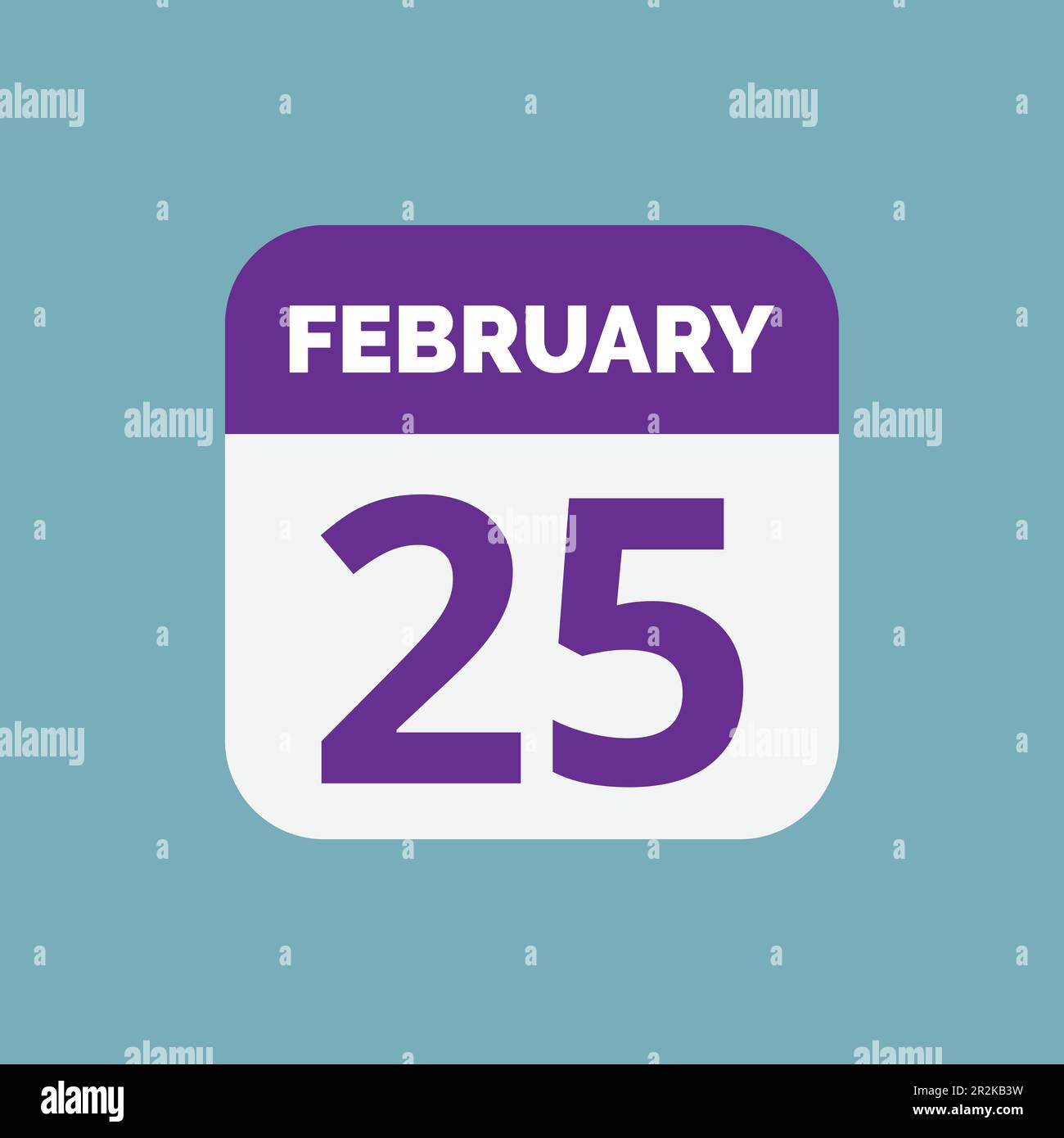 Flat 25 February Calendar Icon Stock Vector Stock Vector Image & Art ...