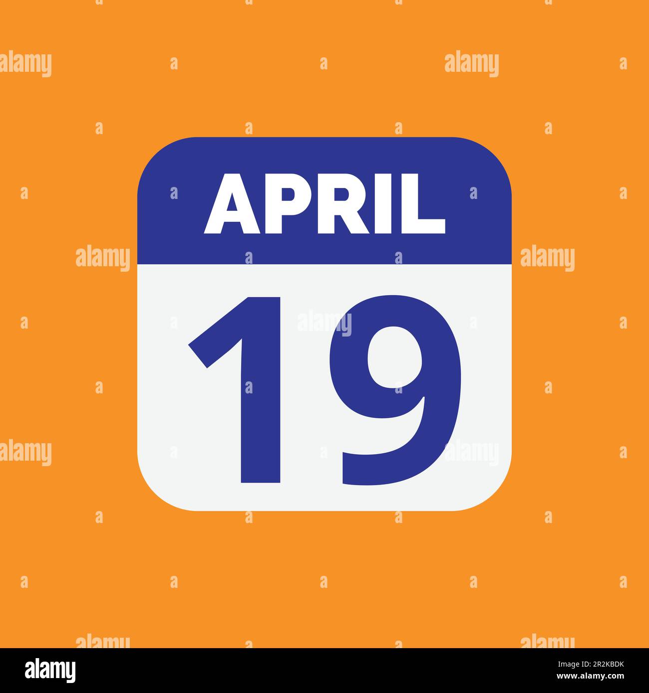 Flat April 19 Calendar Date Icon Stock Vector Stock Vector Image & Art - Alamy