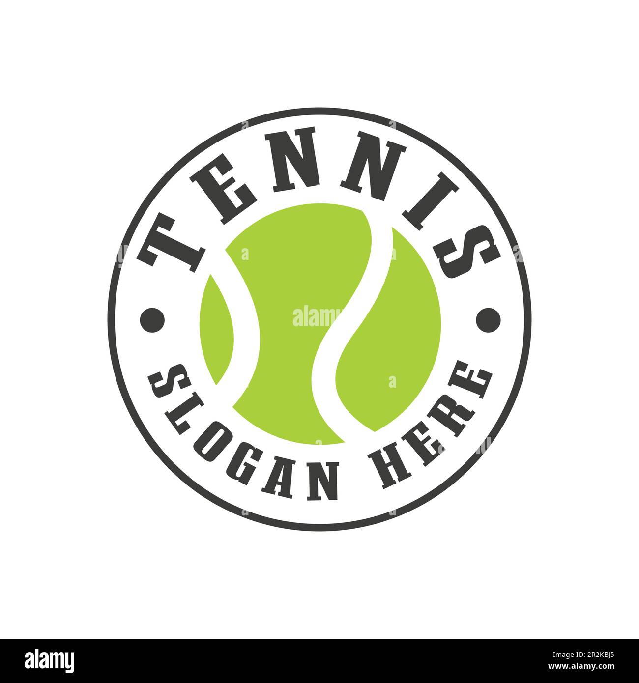 Tennis Sport Tennis club logo, Green stamp, badge, Tennis ball club emblem design template on white background. Stock Vector