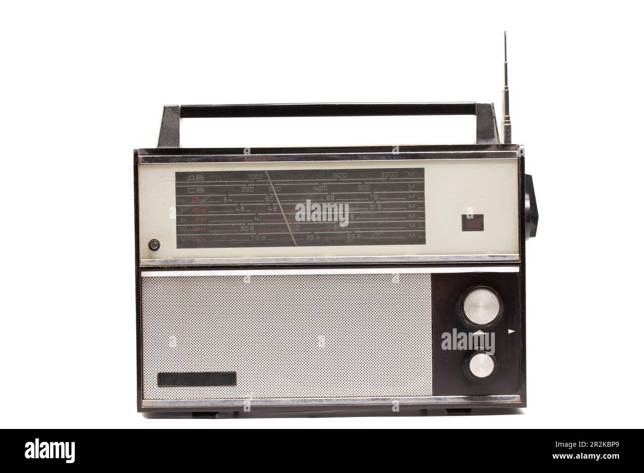 old transistor radio isolated on white Stock Photo Alamy