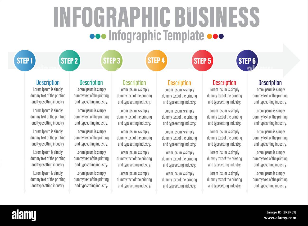 Timeline 6 Steps, six 6 option shape table chart elements with steps,road map,options,milestone,timeline,processes or workflow.Business data visualiza Stock Vector