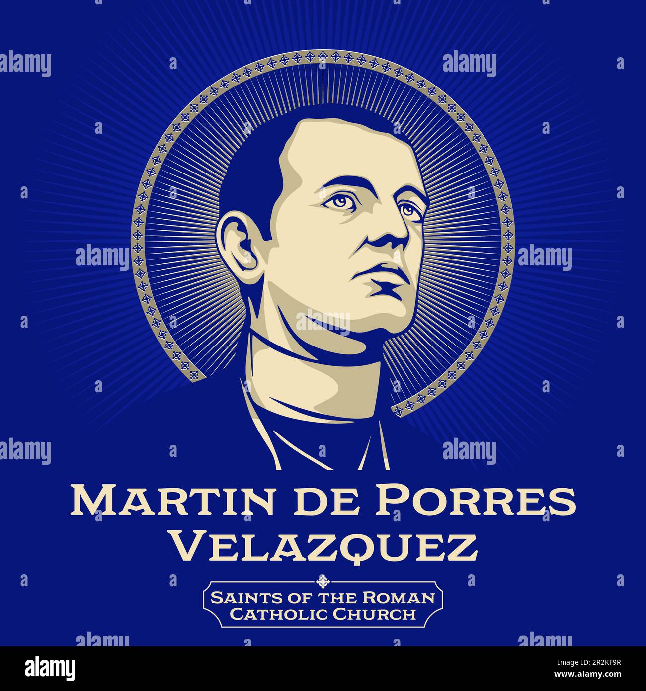 Catholic Saints. Martin de Porres Velazquez (1579-1639) was a Peruvian lay brother of the Dominican Order. Stock Vector