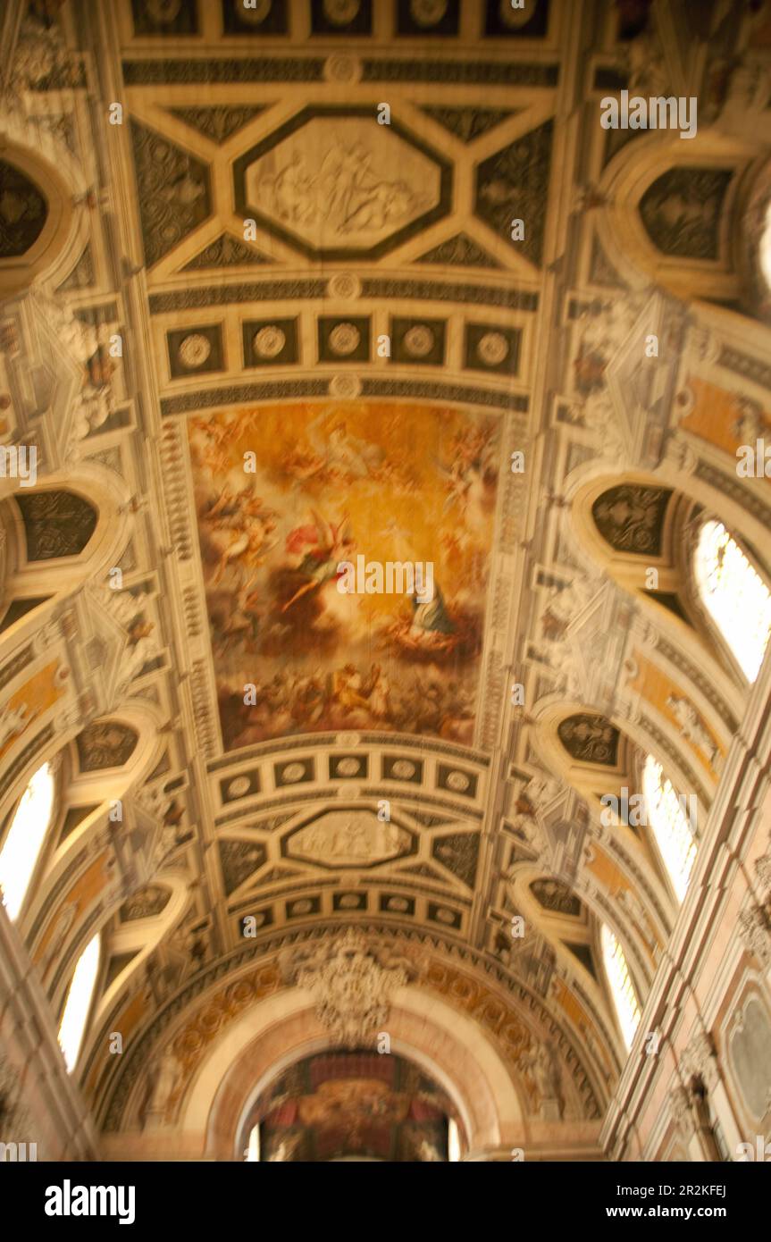 Ceiling, Church of the Italians in Lisbon (Igreja do Loreto, Lisbon, Portugal Stock Photo