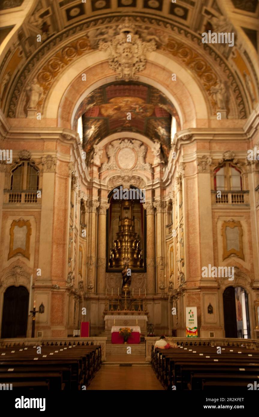 Altar, Church of the Italians in Lisbon (Igreja do Loreto, Lisbon, Portugal Stock Photo