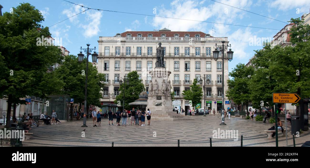 Largo de Camoes, Lisbon, Portugal Stock Photo