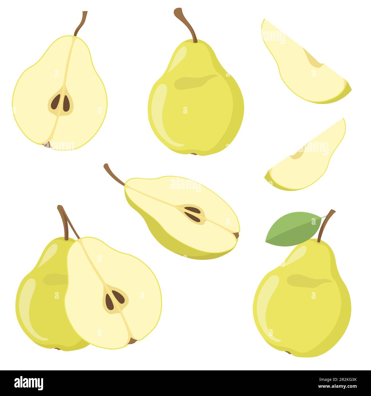Colorful set of green juicy pears Stock Vector Image & Art - Alamy