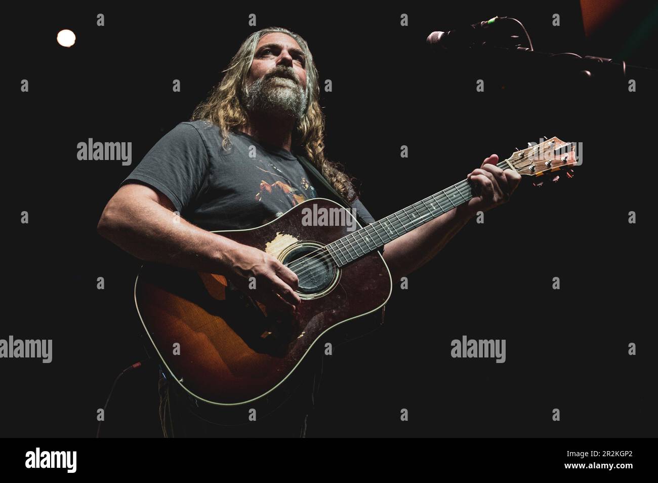 TURIN, ITALY: The White Buffalo (stage name of American musician and singer-songwriter Jake Smith) performing live on stage at the CAP10100 in Turin, for the “Year of the dark horse” tour Stock Photo