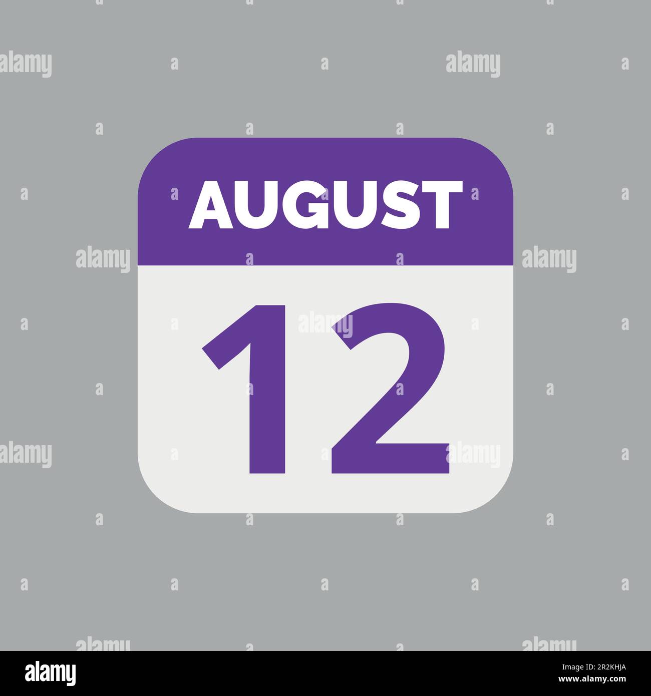 August 12 Calendar Date Icon Stock Vector Image & Art Alamy