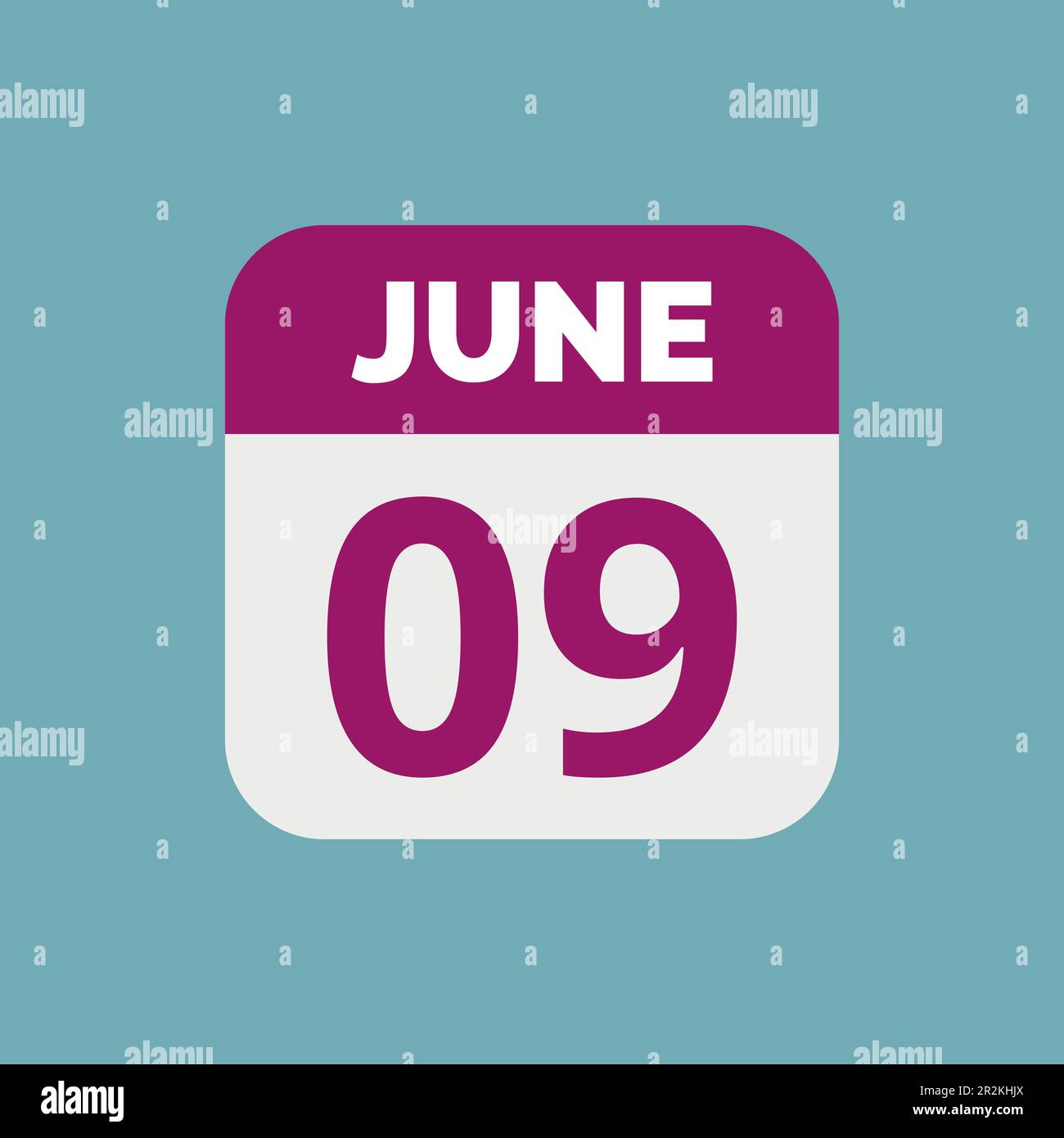 June 9 Calendar Date Icon Stock Vector Image & Art - Alamy