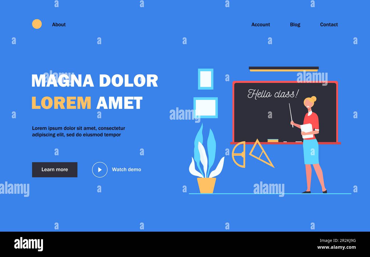 Happy teacher welcoming students in classroom Stock Vector Image & Art ...