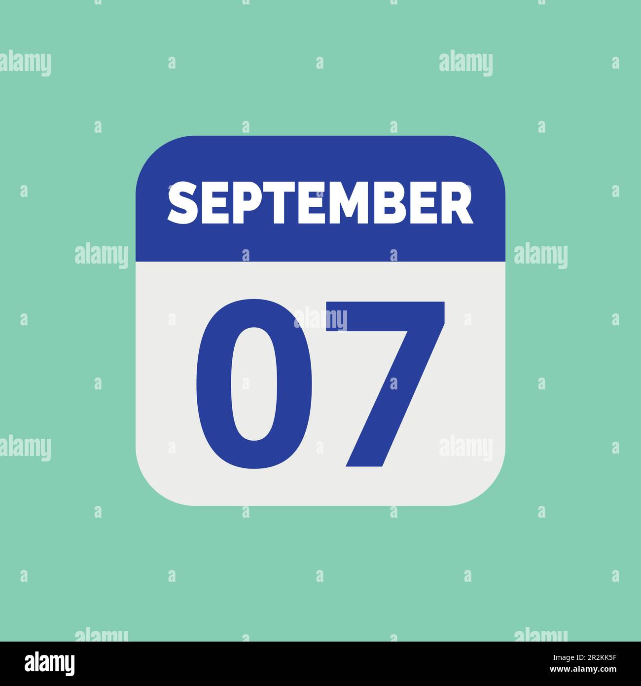September 7 Calendar Date Icon Stock Vector Image & Art - Alamy