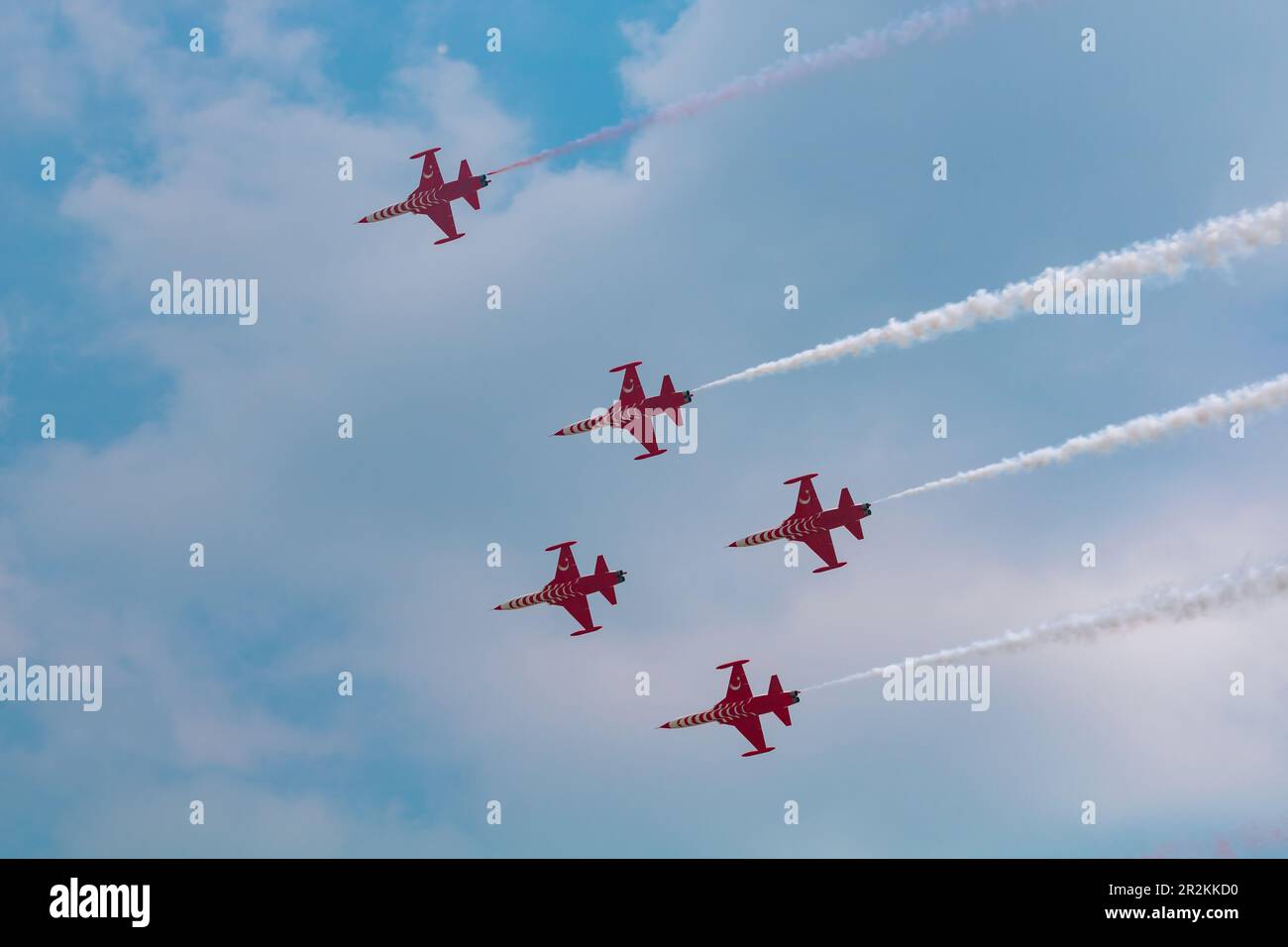 Turkish Stars aka Turk Yildizlari aerobatic display team on the sky ...