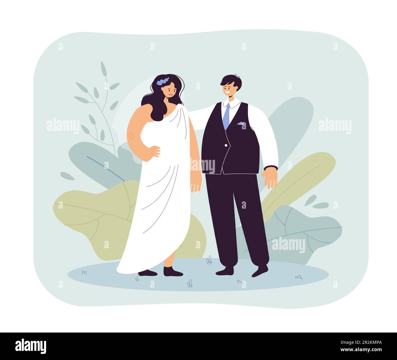 Man and woman at wedding vector illustration Stock Vector Image & Art ...