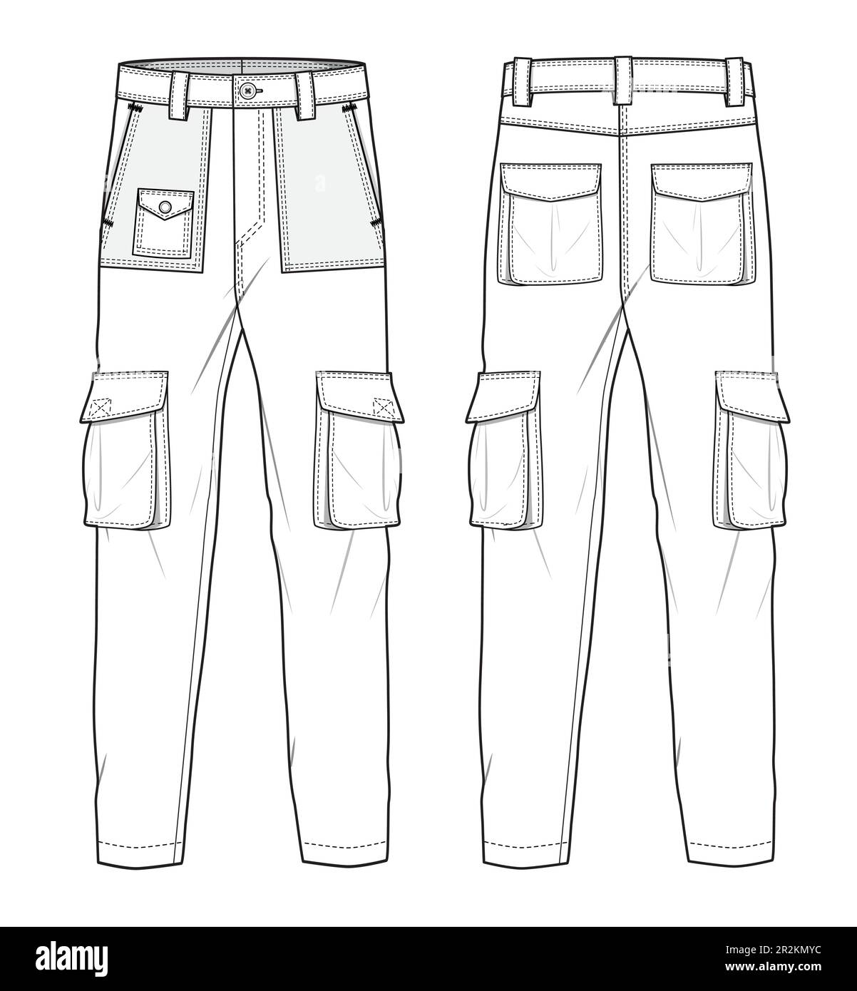 Technical Sketch Cargo Shorts Pants Design Template Cargo Pants Stock  Illustration  Download Image Now  iStock