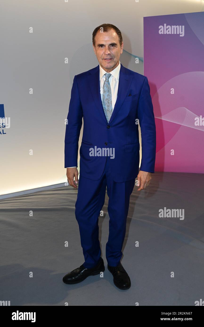 Cannes, France. 14th May, 2023. 76th Cannes Film Festival 2023, Press conference to present the Filming Italy Sardegna Festival Pictured: Pino Quartullo Credit: Independent Photo Agency/Alamy Live News Stock Photo