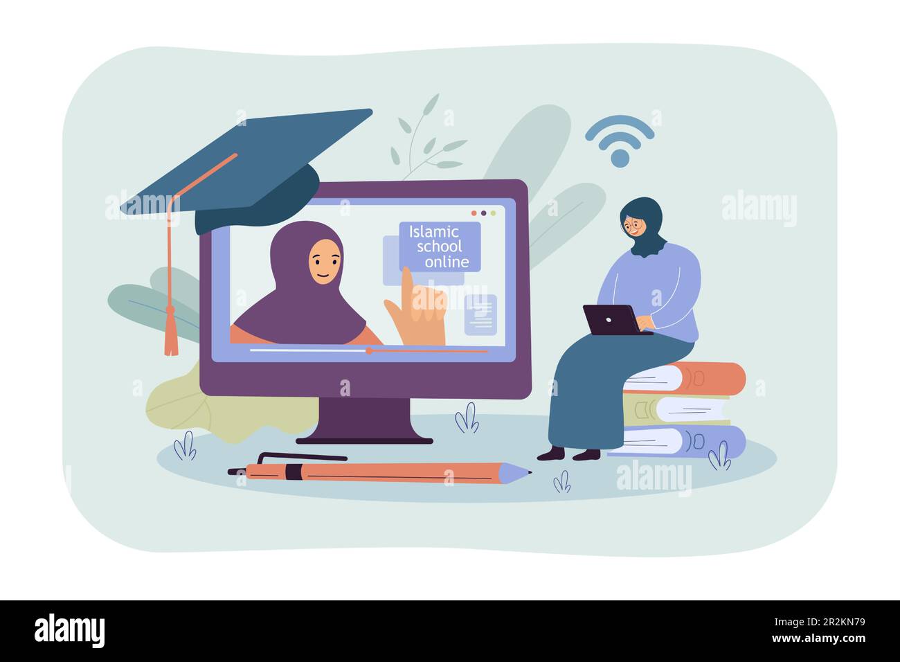 School hijab teacher Stock Vector Images - Alamy