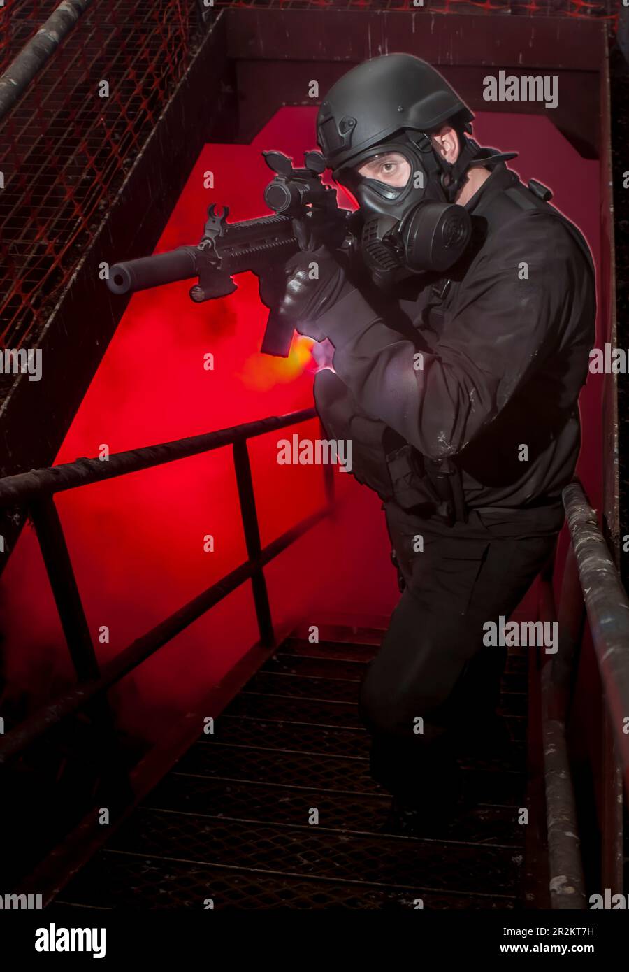 An airsoft player in the role of a British Special Forces soldier from