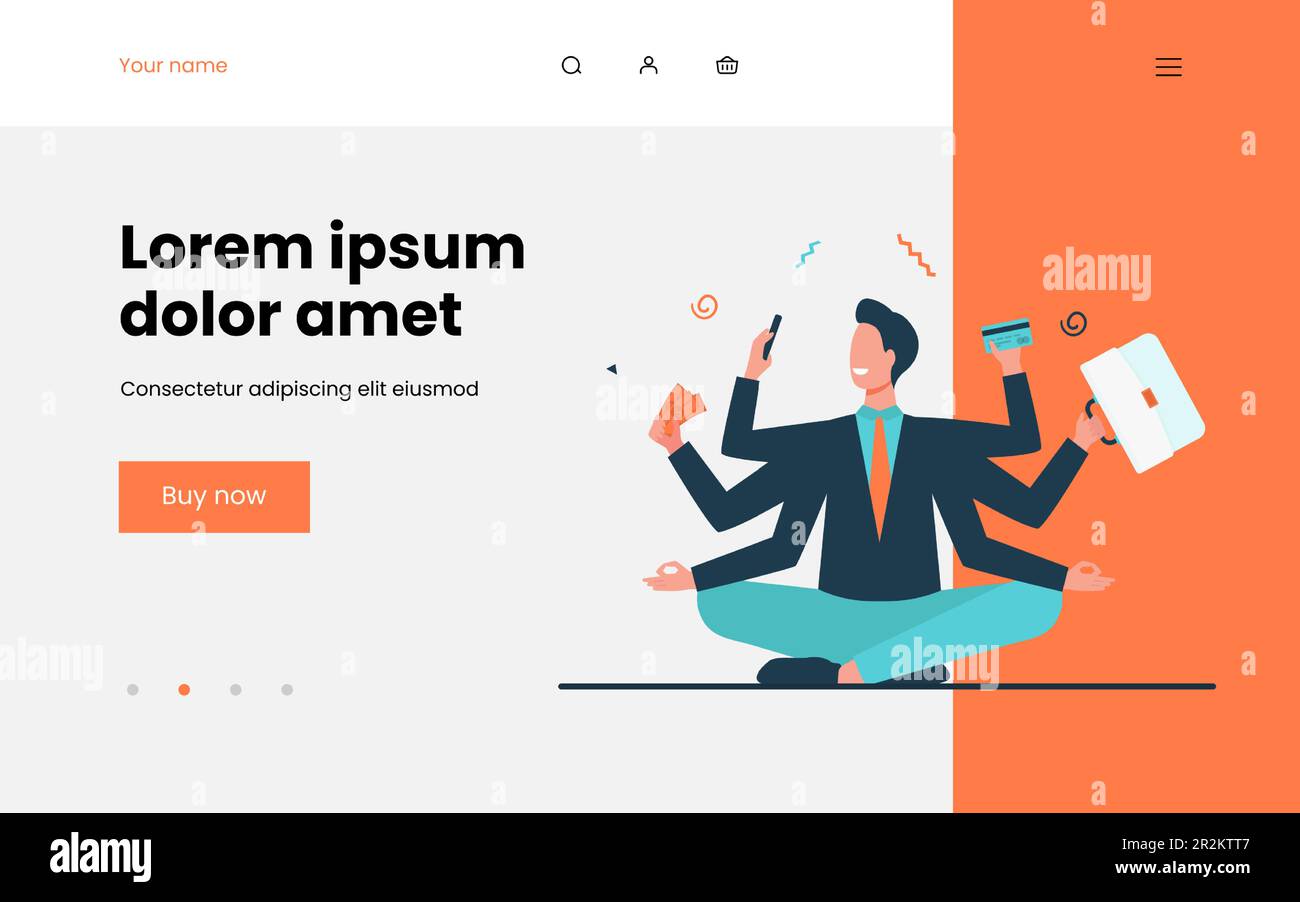 Business man many arms Stock Vector Images Alamy