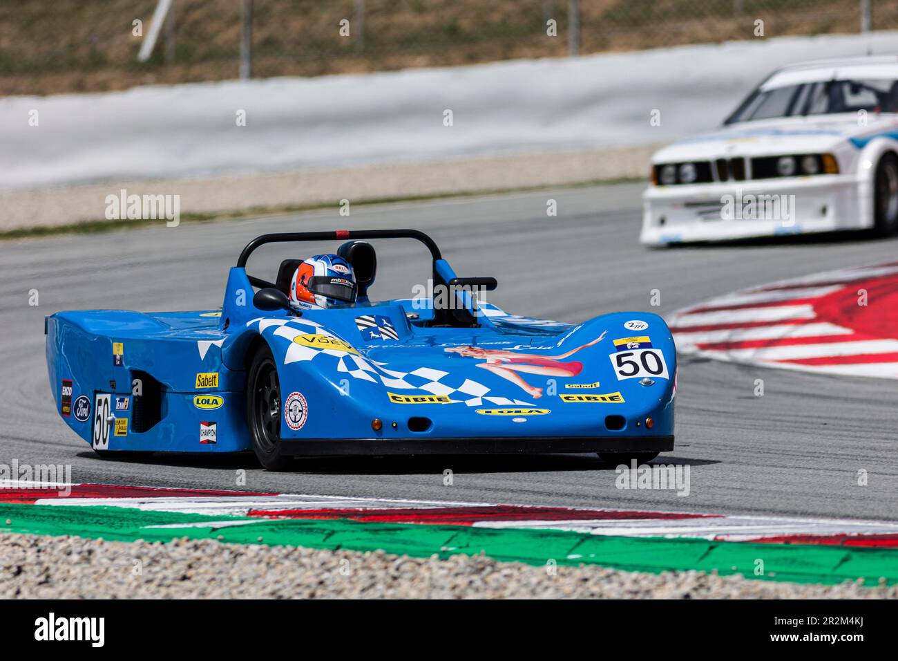 20th May 2023; Circuit de Barcelona-Catalunya, Barcelona, Catalonia, Spain: 6 Hours of Barcelona, Day 1; Valerio Leone (MCO) and Davide Leone (ITA) compete with their Racing and Classic Lola T598 Stock Photo