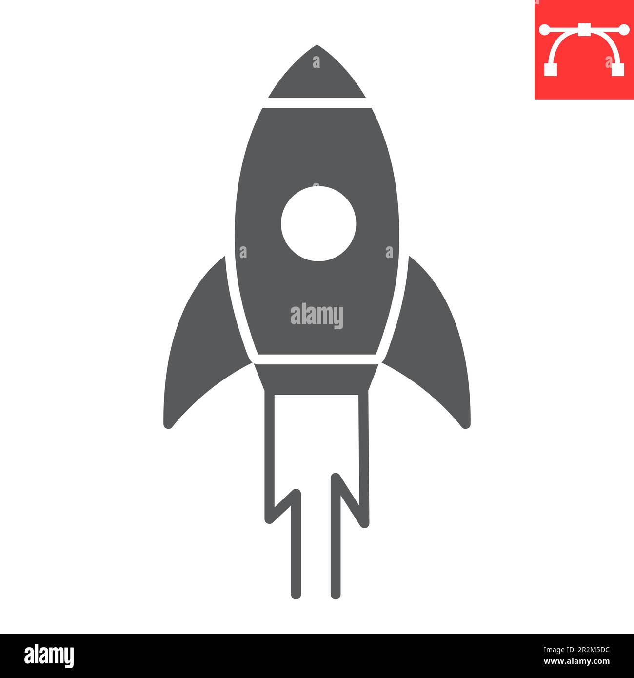 Rocket glyph icon, solution and business, startup vector icon, vector graphics, editable stroke solid sign, eps 10. Stock Vector
