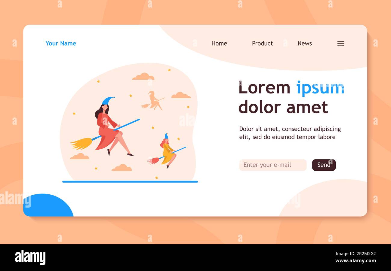 Witches flying on brooms at night Stock Vector Image & Art Alamy