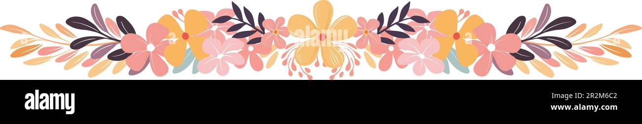 Flowers Floral Border Frame Concept Design Stock Vector