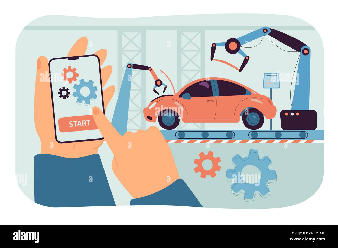 Remote control of robotics making cars Stock Vector Image & Art Alamy