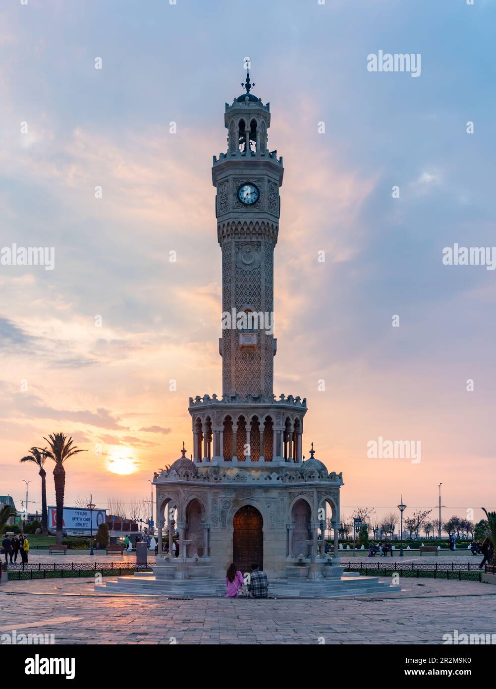 A picture of the Clock Tower of Izmir at sunset Stock Photo - Alamy