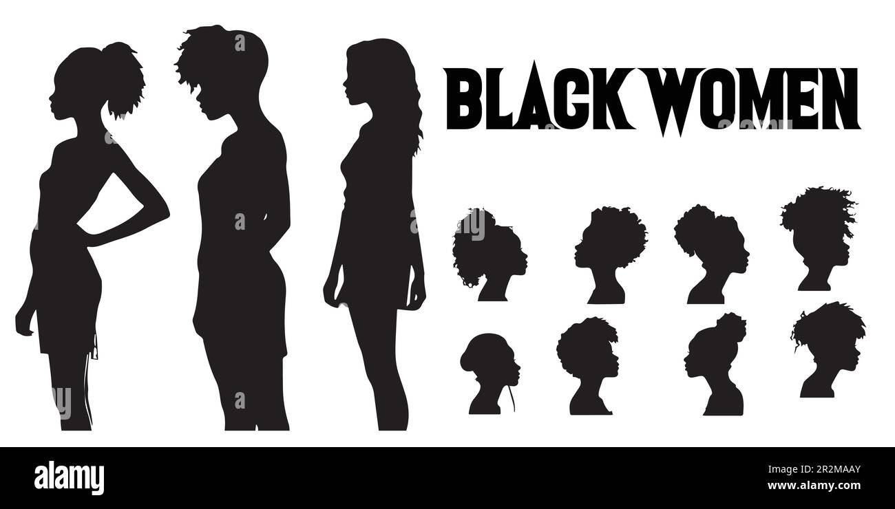 A silhouette of a black woman vector. Stock Vector