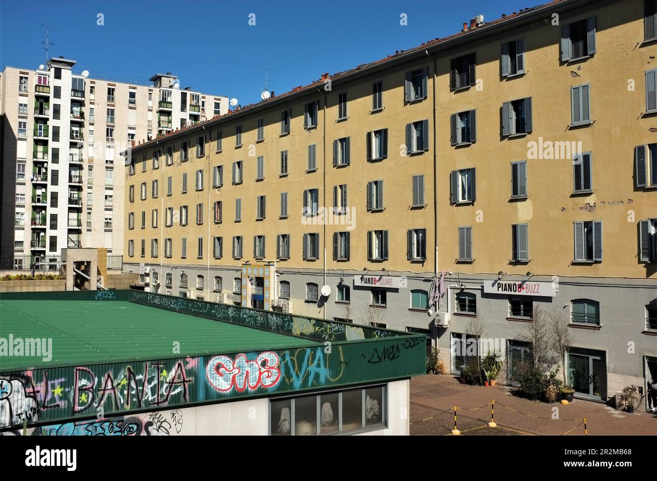 Generic architecture in Milan, Italy. Stock Photo