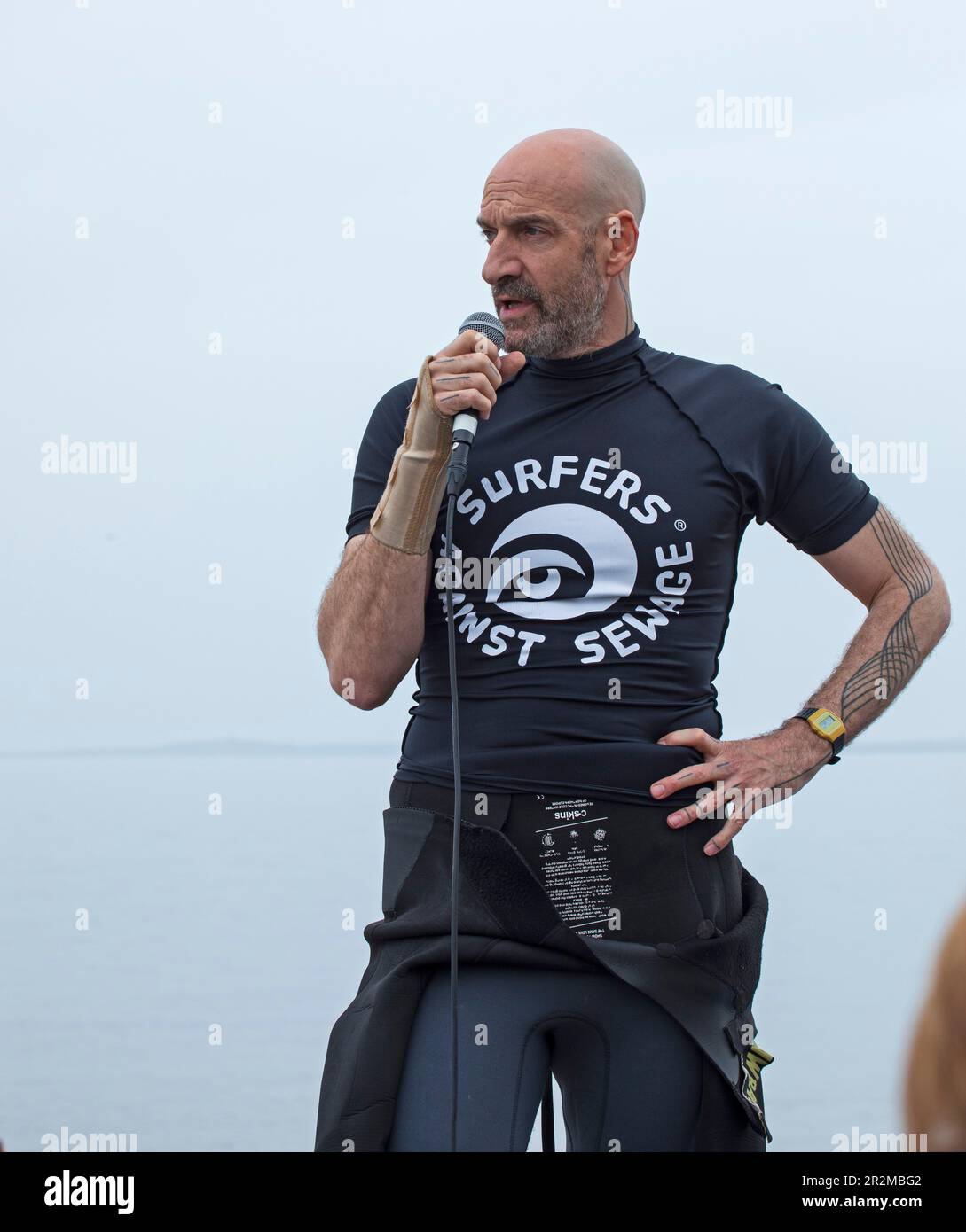 Portobello, Edinburgh, Scotland, UK. Surfers against sewage. Surfboards