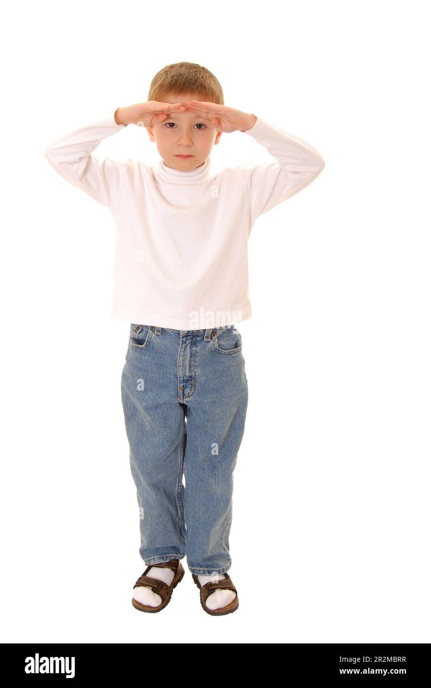 Happy and cheerful boy isolated on white Stock Photo - Alamy