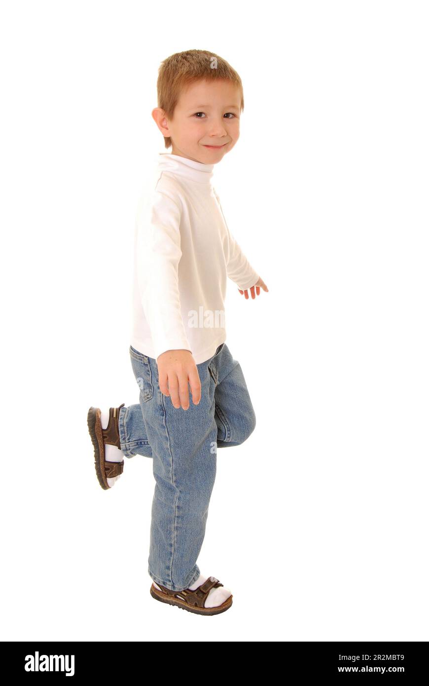 Happy and cheerful boy isolated on white Stock Photo - Alamy