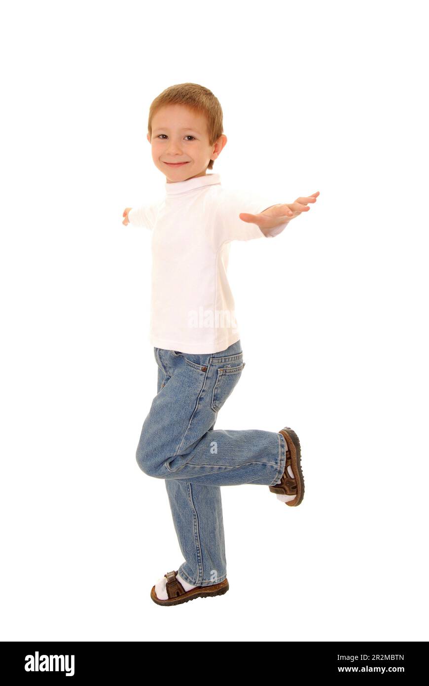 Happy and cheerful boy isolated on white Stock Photo - Alamy