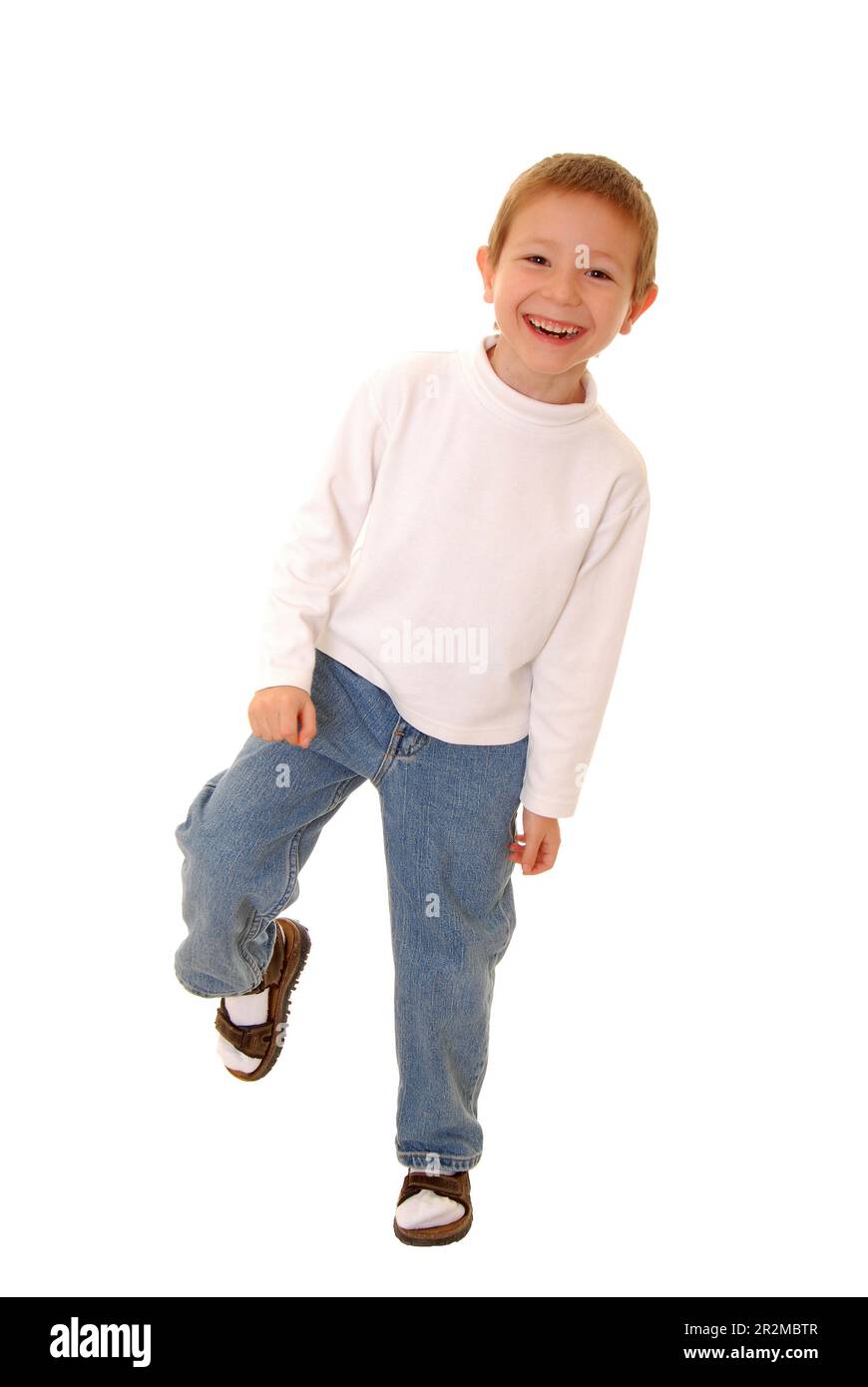 Happy and cheerful boy isolated on white Stock Photo - Alamy