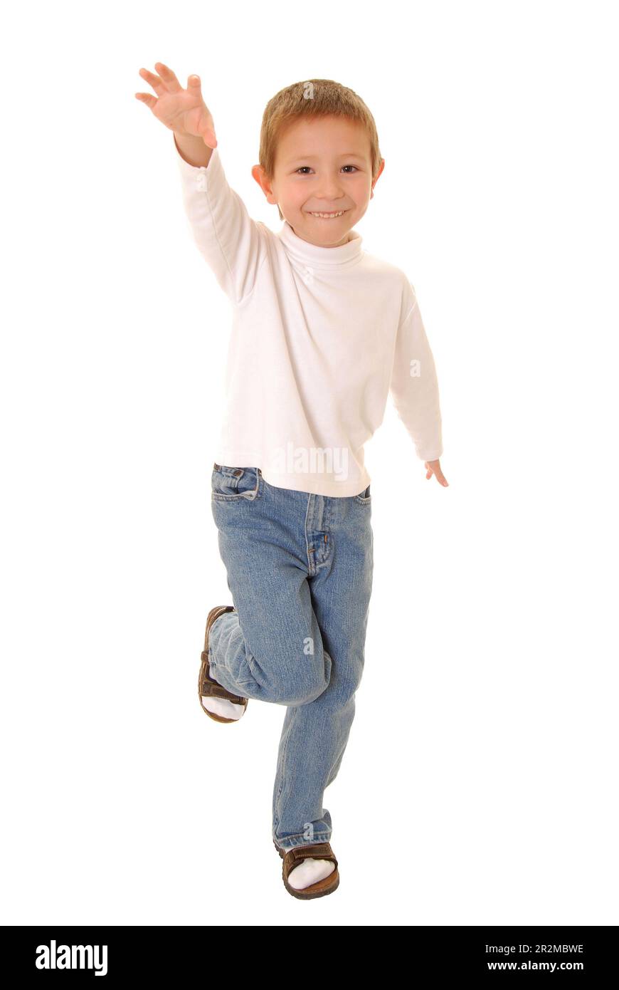 Happy and cheerful boy isolated on white Stock Photo - Alamy