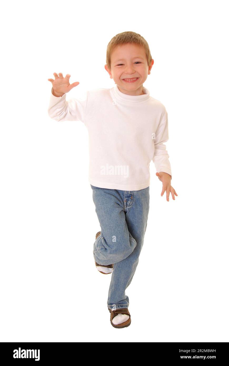 Happy and cheerful boy isolated on white Stock Photo - Alamy