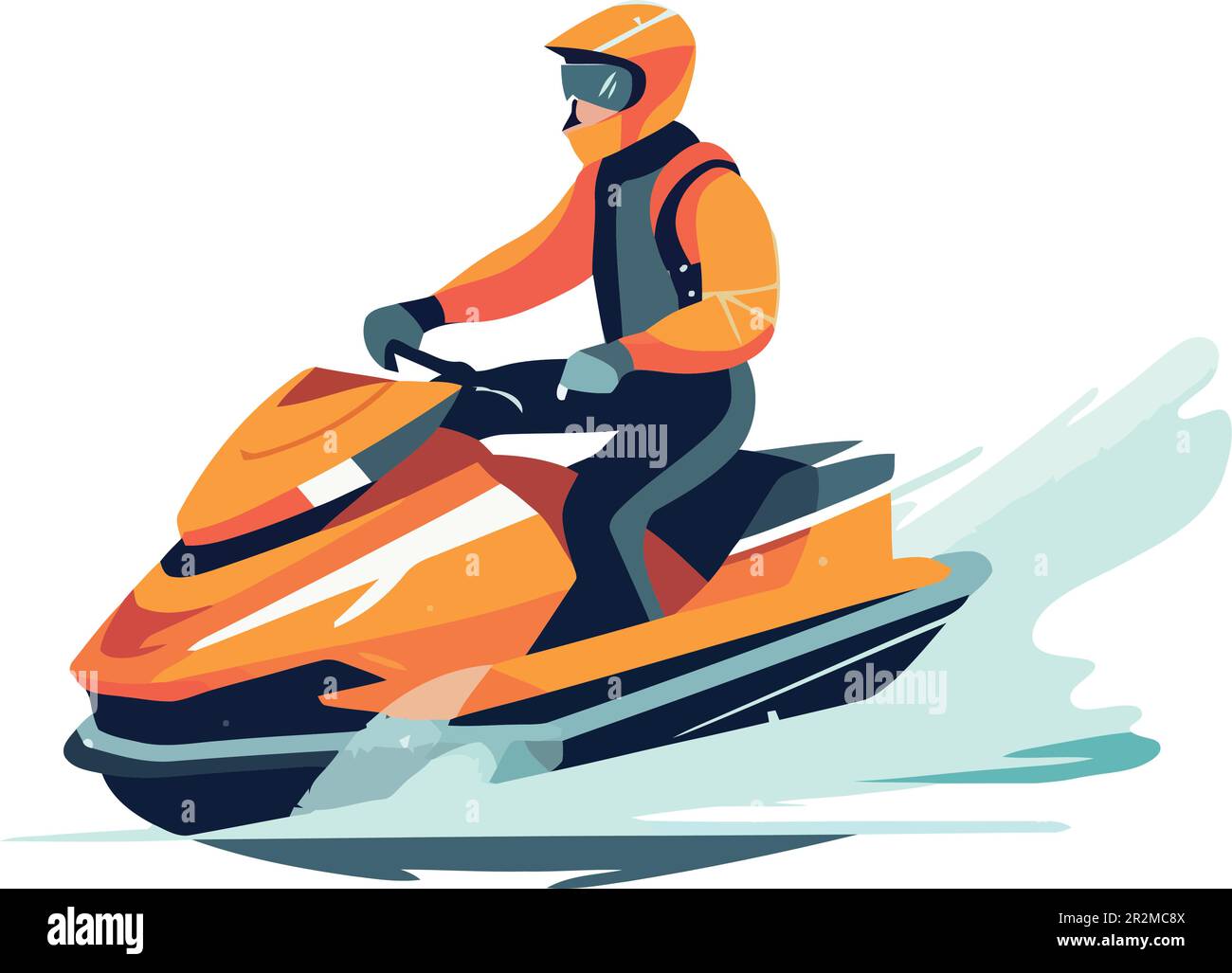 illustration of man driving a jet ski over white Stock Vector Image