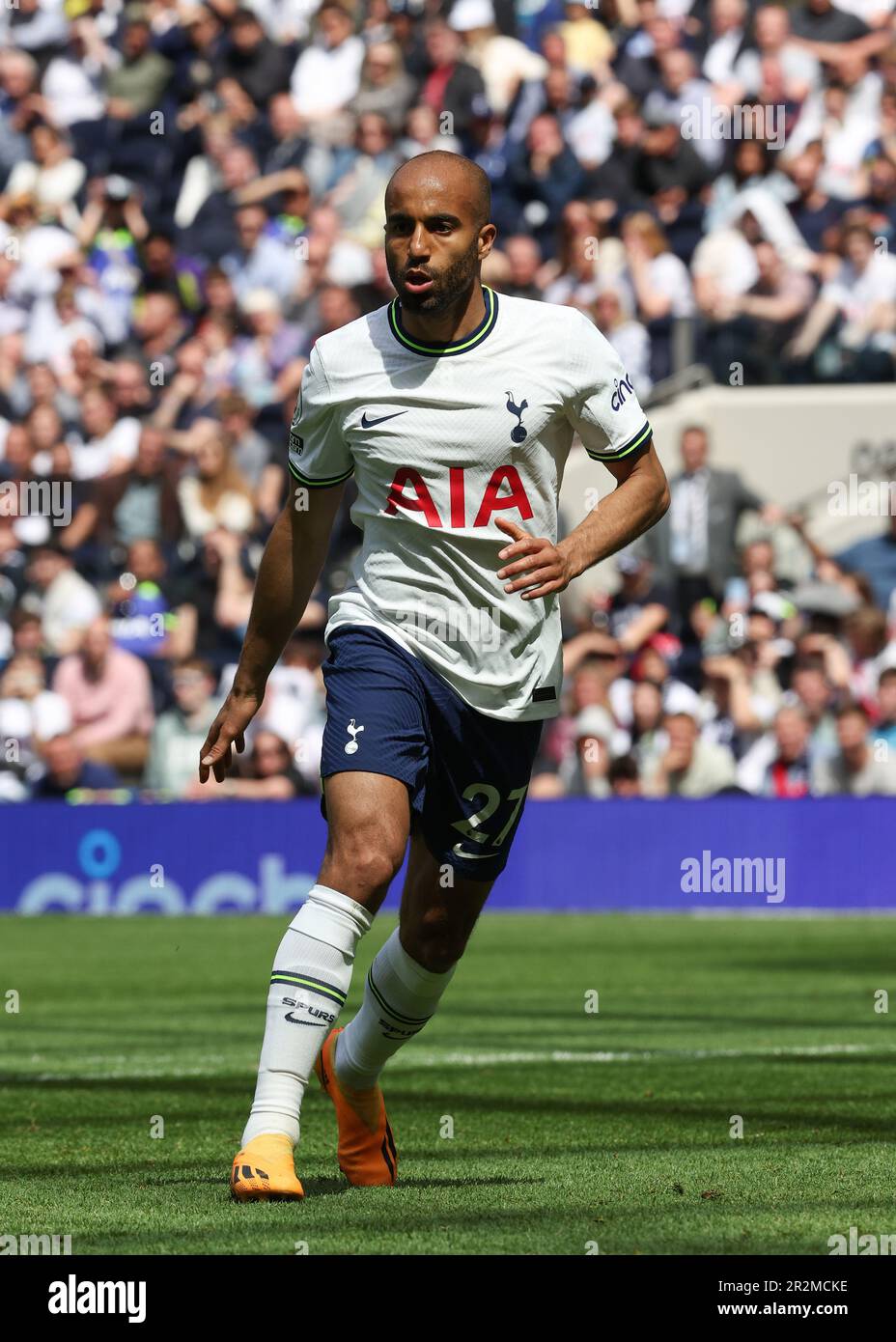 Tottenham Hotspur Stadium, London, UK. 20th May, 2023. Premier League Football, Tottenham Hotspur versus Brentford; Lucas Moura of Tottenham Hotspur during his last home game for the club Credit: Action Plus Sports/Alamy Live News Stock Photo