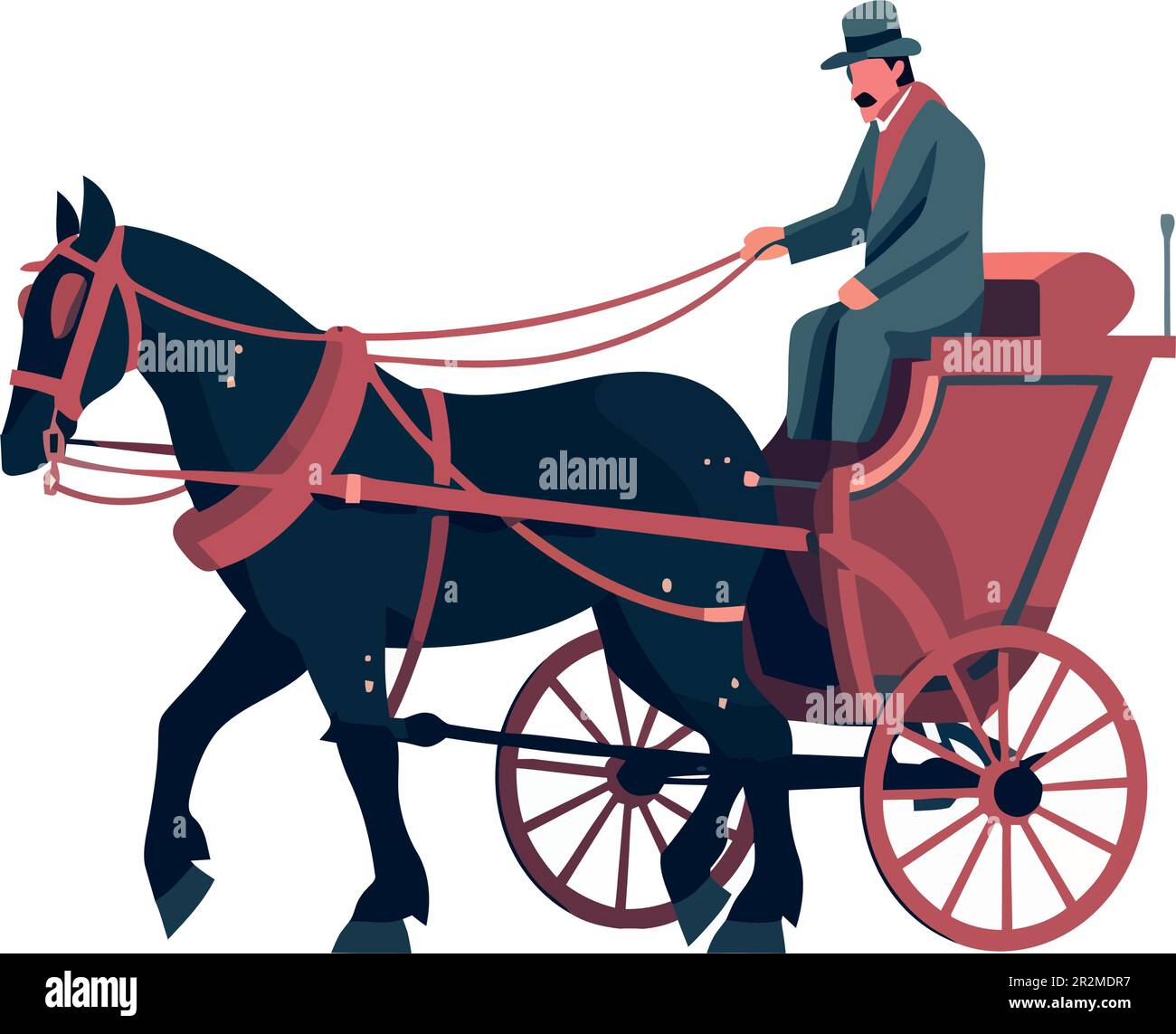 Horse pulling cart Cut Out Stock Images & Pictures Alamy