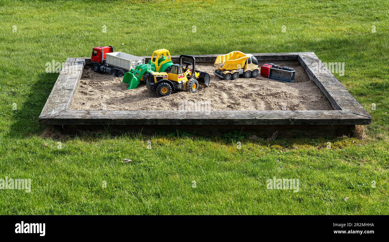 Building Site with toys Stock Photo