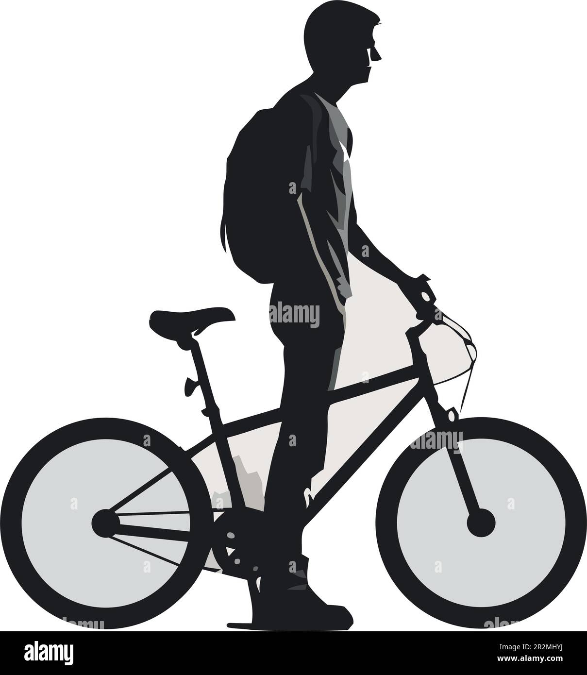 Silhouette cycling design over white Stock Vector