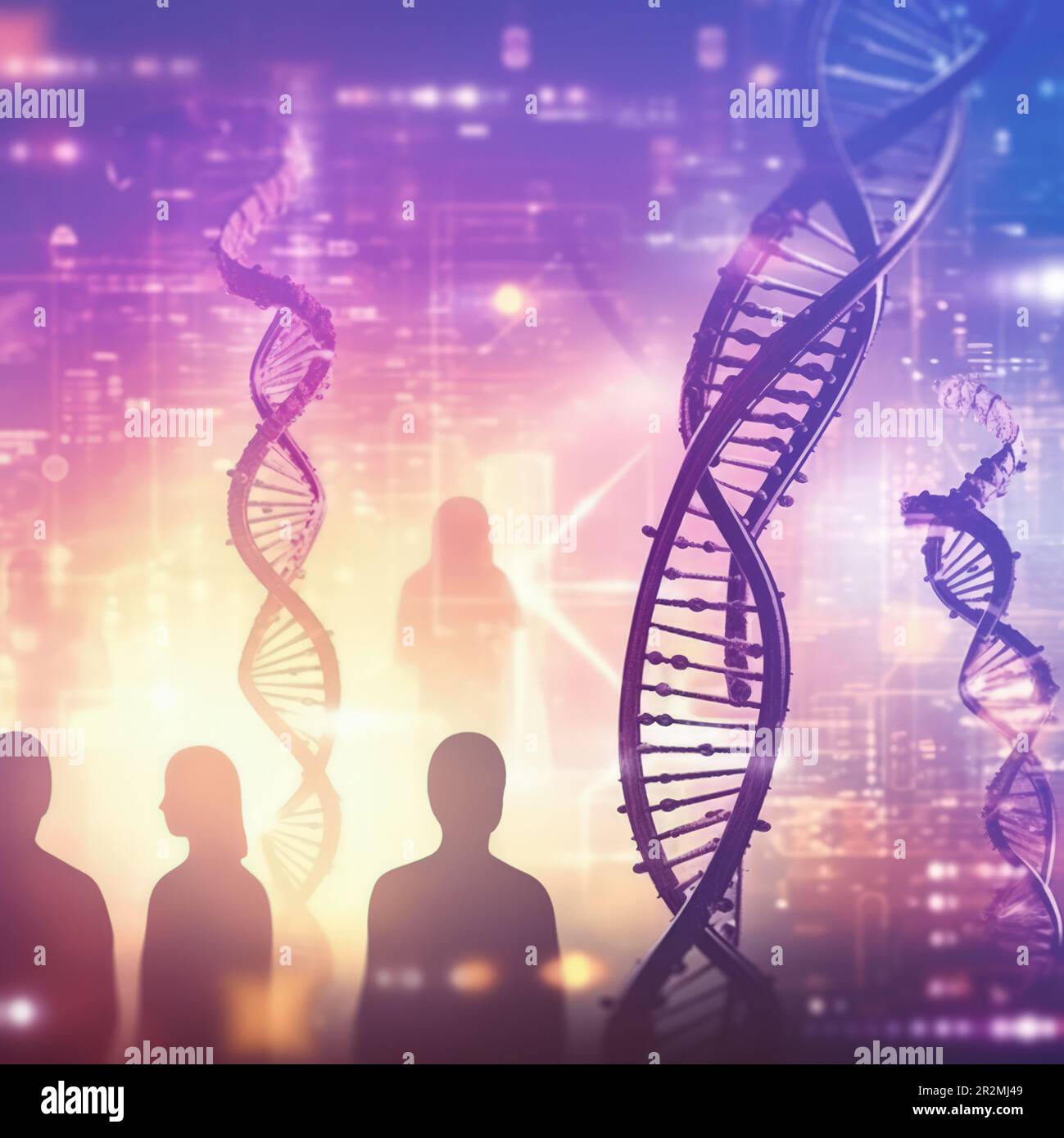 DNA and science abstract background. Image 2D illustration concept of ...