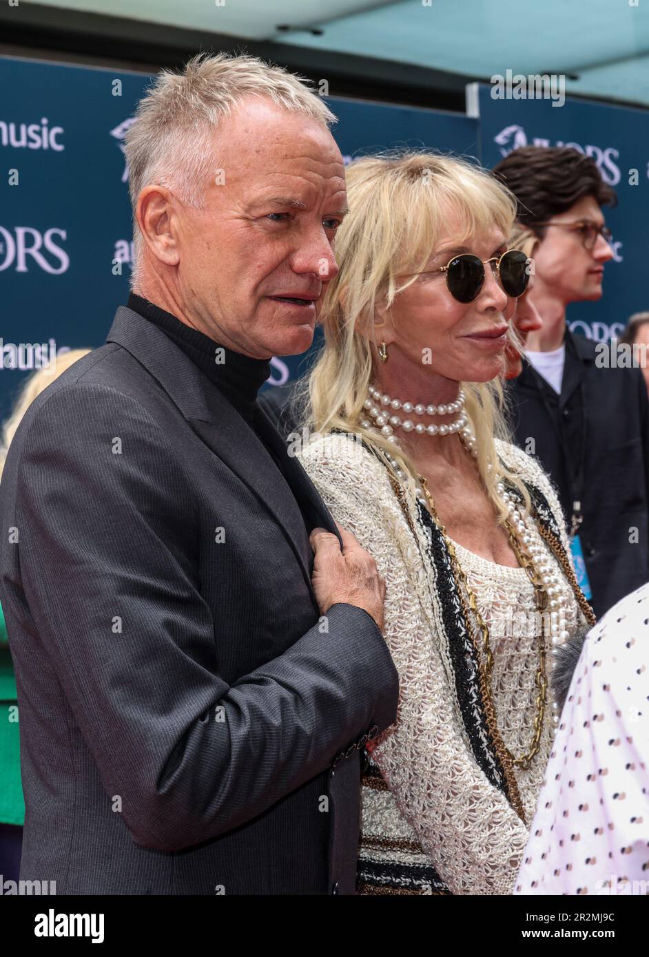 London, UK. 18th May, 2023. Trudie Styler and Sting seen attending The Ivors 2023 at the Grosvenor House Hotel in London. Credit: SOPA Images Limited/Alamy Live News Stock Photo