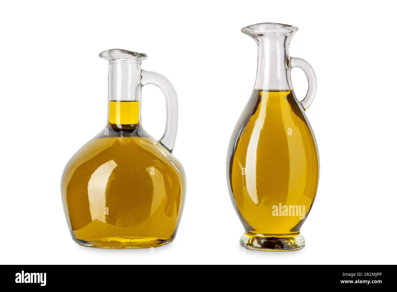 Extra virgin olive oil in glass cruet and in egyptianstyle glass cruet